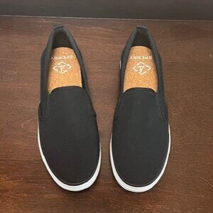 SPERRY Top-Sider Slip-On Sneakers Black Canvas Size 9 *NWOT*